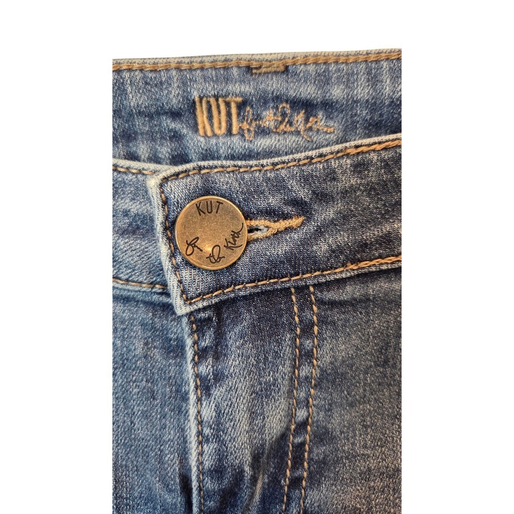 KUT from the Kloth Women's Boyfriend Jeans‎ Blue Distressed Mid-Rise Size 8 - Picture 4 of 10